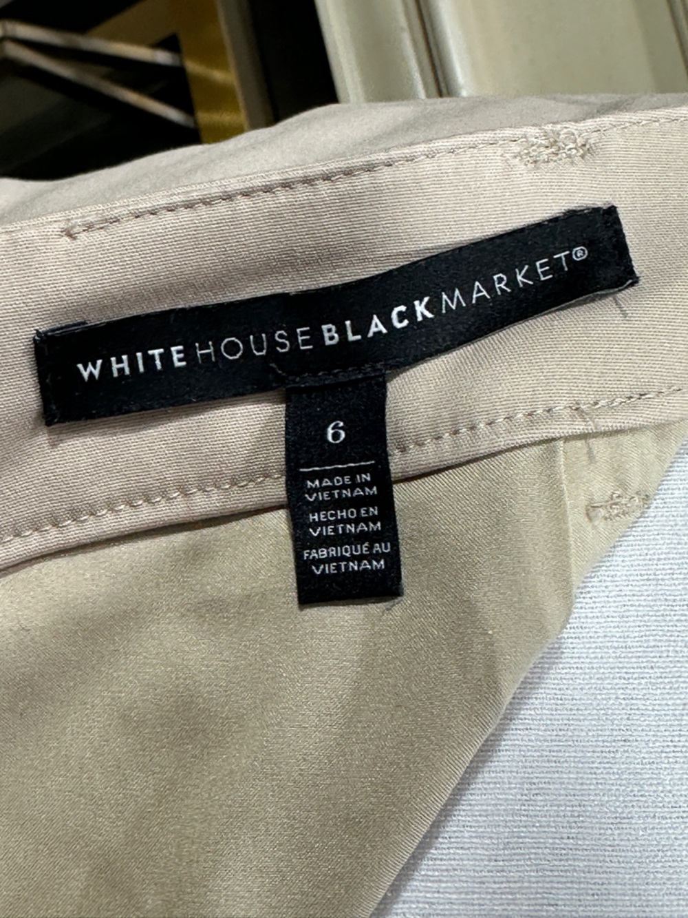 White House Black Market Skirt Size 6 Tan‎ Quiet Luxury Minimalist - Picture 5 of 9